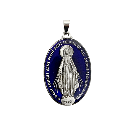 Medalha Milagrosa 45mm - Níquel Azul