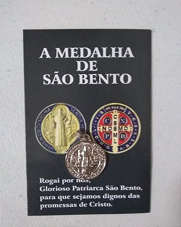 Medalha São Bento 20mm com folheto 104-NIQ (8172)