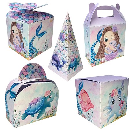 20 Caixinhas Tema Sereia Sem Personalização