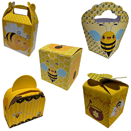 20 Caixinhas Tema Abelhinha Abelhas Sem Personalização