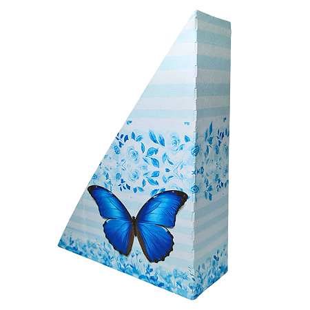 Caixa Flor Tema Borboleta Azul Sem Personalização