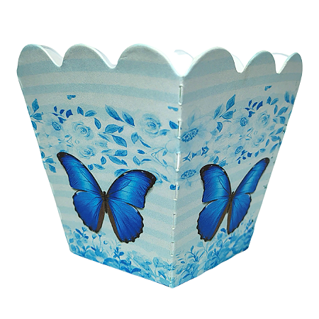 Cachepo Tema Borboleta Azul Sem Personalização