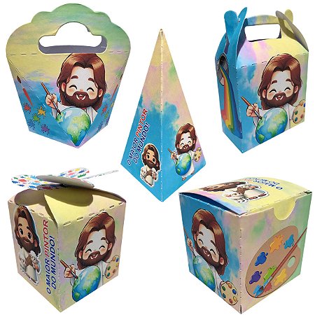 20 Caixinhas Tema Maior Pintor do Mundo Jesus Sem Personalização