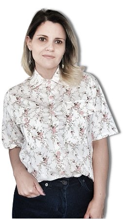 Camisa Cropped - Flores