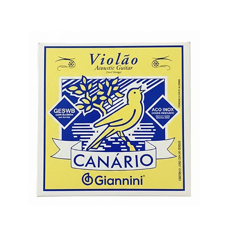 Encordoamento para Violão Aço Giannini Canário 011 GESWB - Tensão Média com Bolinha