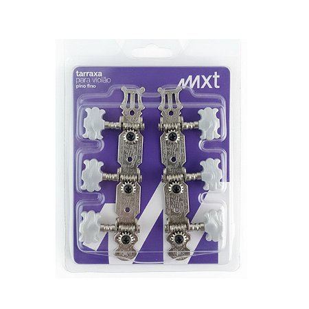 Jogo de Tarraxa para Violão Pino Fino MXT Niquelada - Kit Completo 3+3