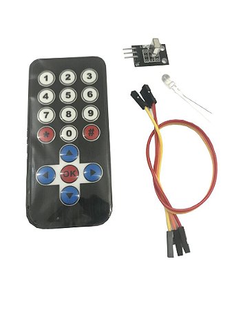 Kit Controle Remoto Ir + Receptor + Cabos Para Arduino