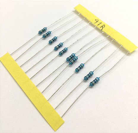 Resistor 1/4W 1% - 91R - 10 UNIDADES