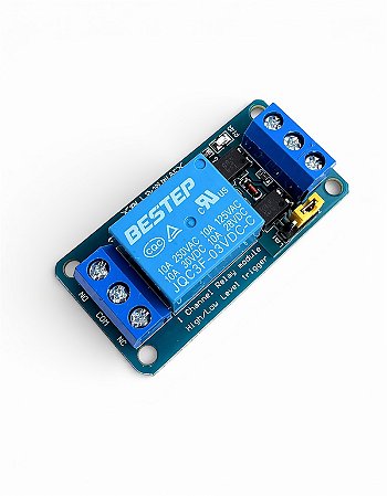 Módulo Rele 3V 1 Canal 10A Borne KRE Optoacoplado para ESP32