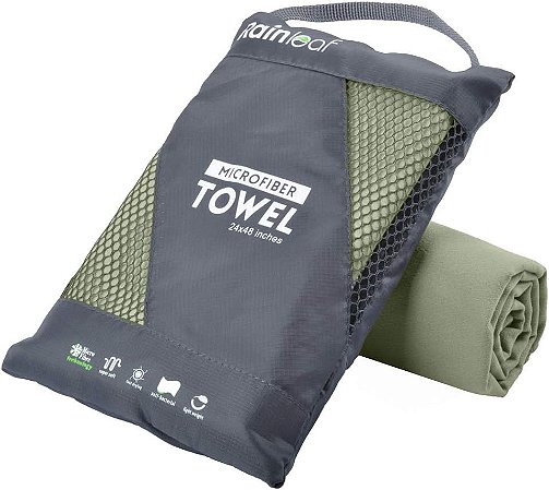 Rainleaf - Toalha de Microfibra Ideal para Camping, Academia, Viagens Tamanho 48x24"