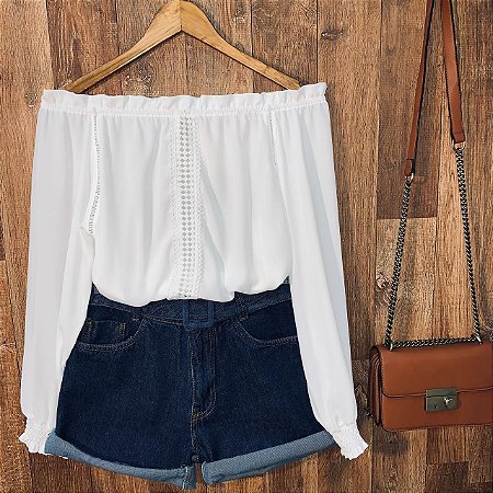shortinho jeans cintura alta