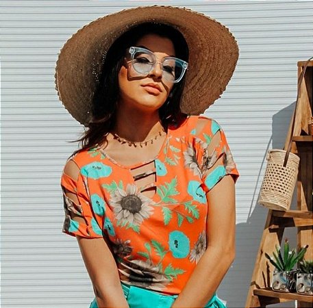 blusa de malha feminina estampada