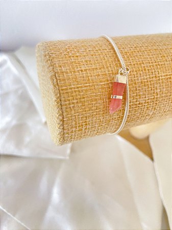 Pulseira Prata 925 - Expansão amorosa (Quartzo Morango)