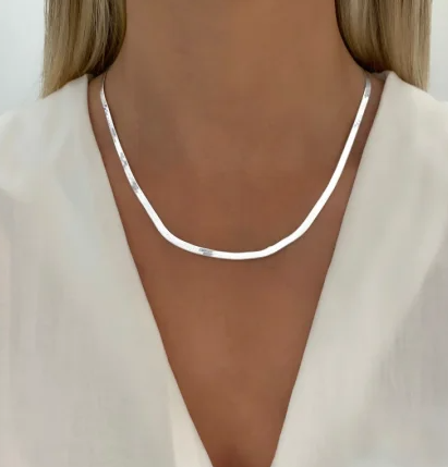 Choker Prata 925 Fita - Tulipa