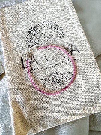 Pulseira Prata 925 - Cura Amorosa (Esferas de Turmalina Rosa)
