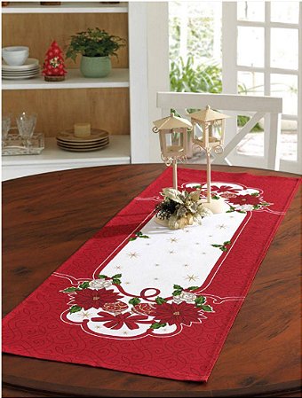 Trilho de Mesa Estampado Athenas Dohler Natal 79 35cm x 1,00m