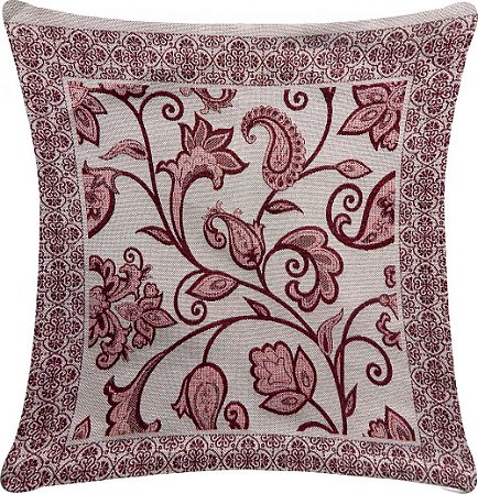 Capa de Almofada Grécia Dupla Face 45cm x 45cm Vinho