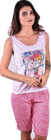 Pijama Feminino Pescador Estampa Onça 101495 Lua Encantada