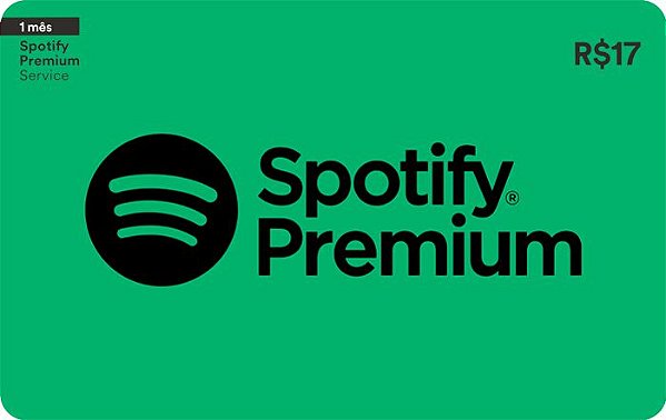 Cartão Spotify Premium 1 mês