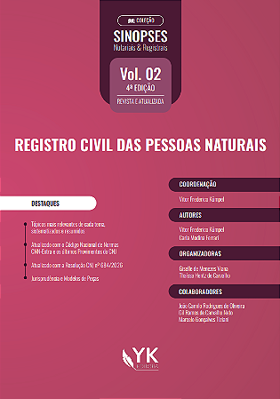 Sinopses Notariais e Registrais: Registro Civil das Pessoas Naturais - Volume 2 - 4ª Edição - Pré-venda