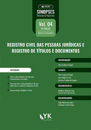 Sinopses Notariais e Registrais: Registro Civil das Pessoas Jurídicas e Registro de Títulos e Documentos - Volume 4 - 4ª Edição - Pré-venda