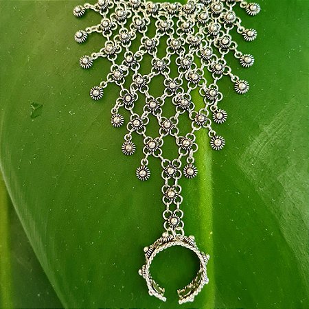 Luva de Prata / Hand Chain Pikun com Penduricalhos em Prata 925