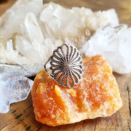 Anel Mandala em Prata 925