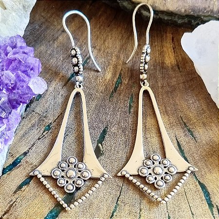 Brinco Boho Grande em Prata 925