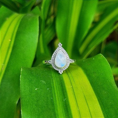 Anel Bali Gota em Prata 925 e Pedra da Lua