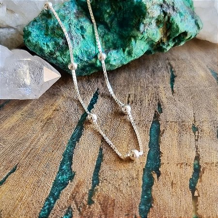 Pulseira Veneziana Bolinhas em Prata 925