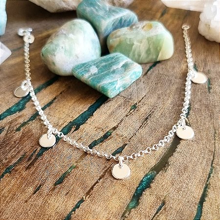 Pulseira com Penduricalhos Bolinhas em Prata 925