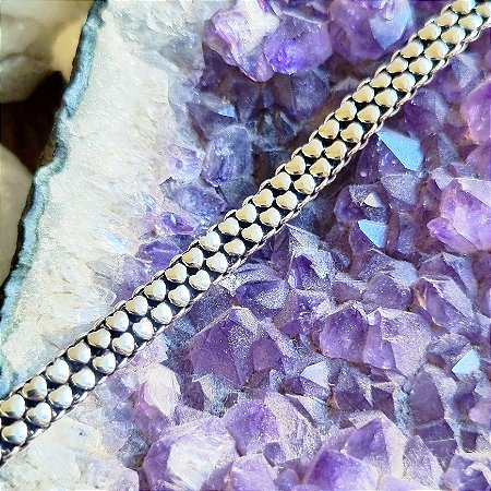 Pulseira Bali Pikun Coração 2 Fileiras em Prata 925
