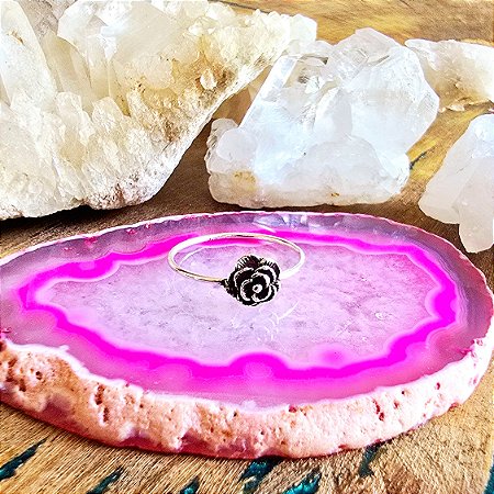 Anel Rosa em Prata 925