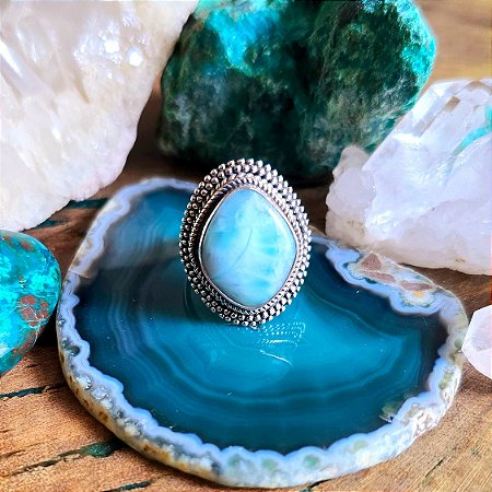 Anel Balinês em Prata 925 e Larimar
