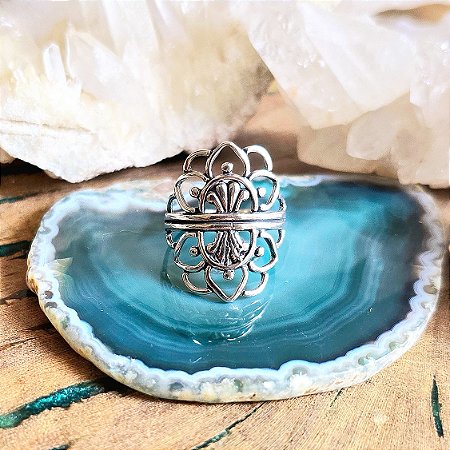 Anel Mandala em Prata 925