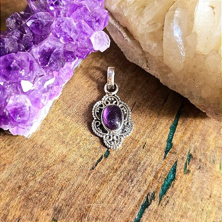 Pingente Boho em Prata 925 e Ametista