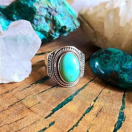 Anel Boho em Prata 925 e Turquesa Natural
