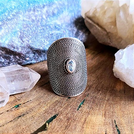 Anel Boho em Prata 925 e Topázio Azul
