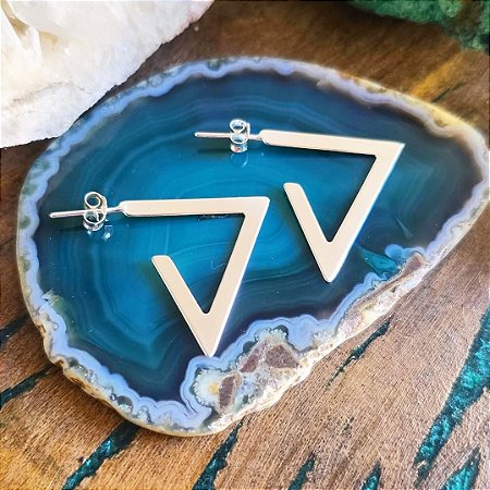 Brinco Argola Geométrica em Prata 925