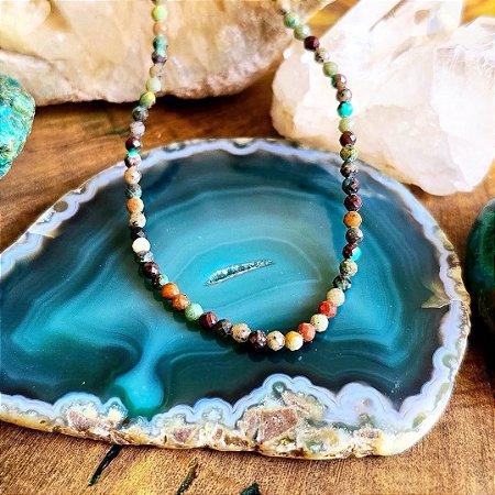 Colar em Prata 925 e Turquesa Africana