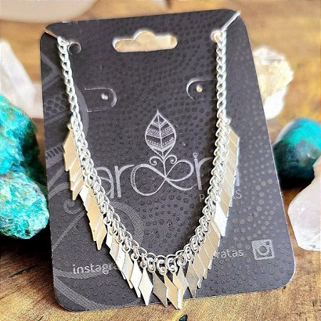 Colar com Penduricalhos Losango em Prata 925