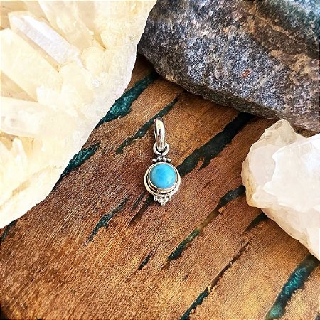 Pingente Boho em Prata 925 e Larimar