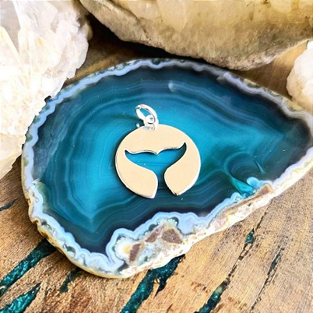 Pingente Medalha Cauda de Sereia em Prata 925