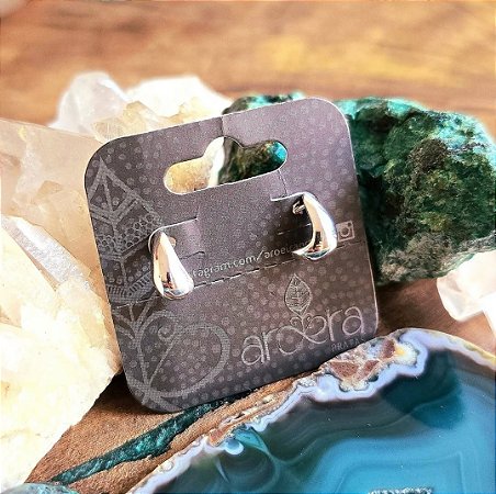 Brinco Argola Pequena Gota em Prata 925