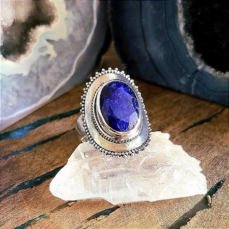 Anel Boho em Prata 925 e Safira
