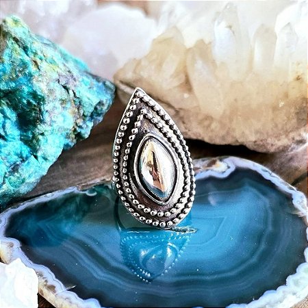 Anel Boho Gota em Prata 925