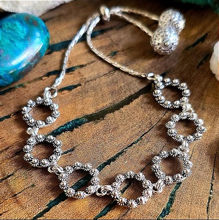 Pulseira Bali Pikun Vazada Gravatinha em Prata 925