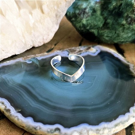 Anel de Falange V Liso em Prata 925