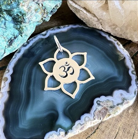 Pingente Mandala com Om em Prata 925