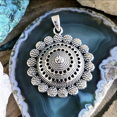 Pingente Mandala Boho em Prata 925